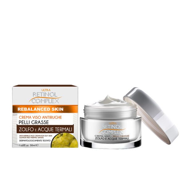 Crema viso riequilibrante 50ml con zolfo e acque termali Retinol Complex